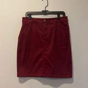 41 Hawthorn Maroon Denim Skirt